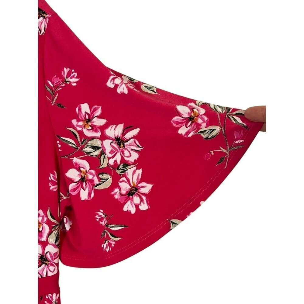 Torrid Dress 1X Pink Floral Midi Feminine Retro Western Boho Classic Tropical - Picture 7 of 14